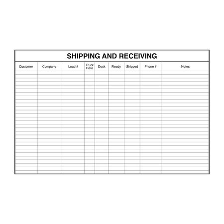 5S SUPPLIES Shipping and Receiving Board Aluminum Dry Erase 72in x 46in SHIPRECEIVEBRD-7246-DRYERASE